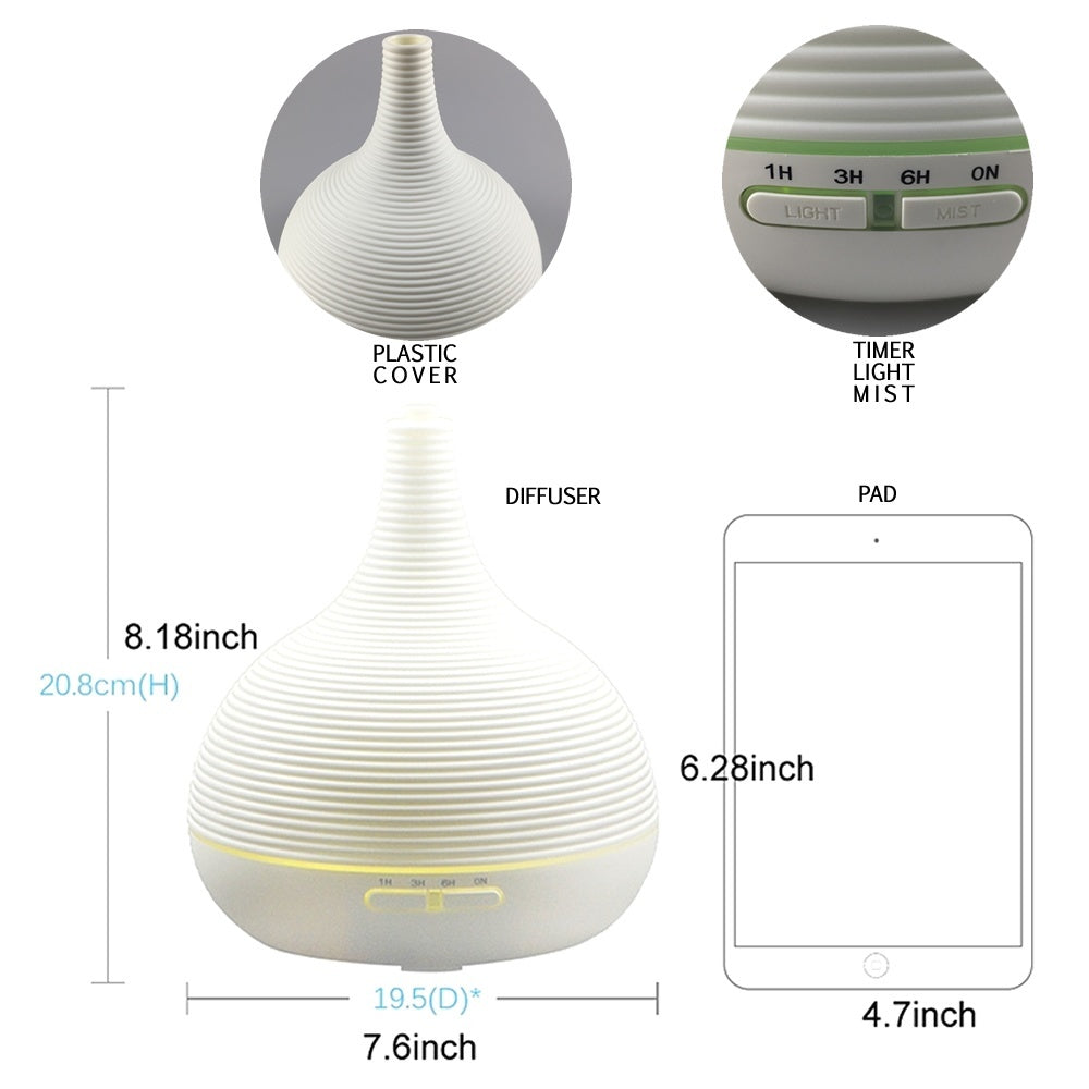 500ml Aroma Diffuser 7 Color Light Essential Oil Aromatherapy Humidifier Diffuser