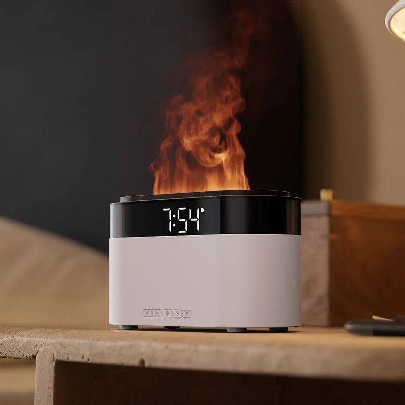 New Clock Air Humidifier Home Colorful Lamp Usb Charge Remote Control Essential Oil Spray Aroma Diffuser Alarm Clock Humidifiers