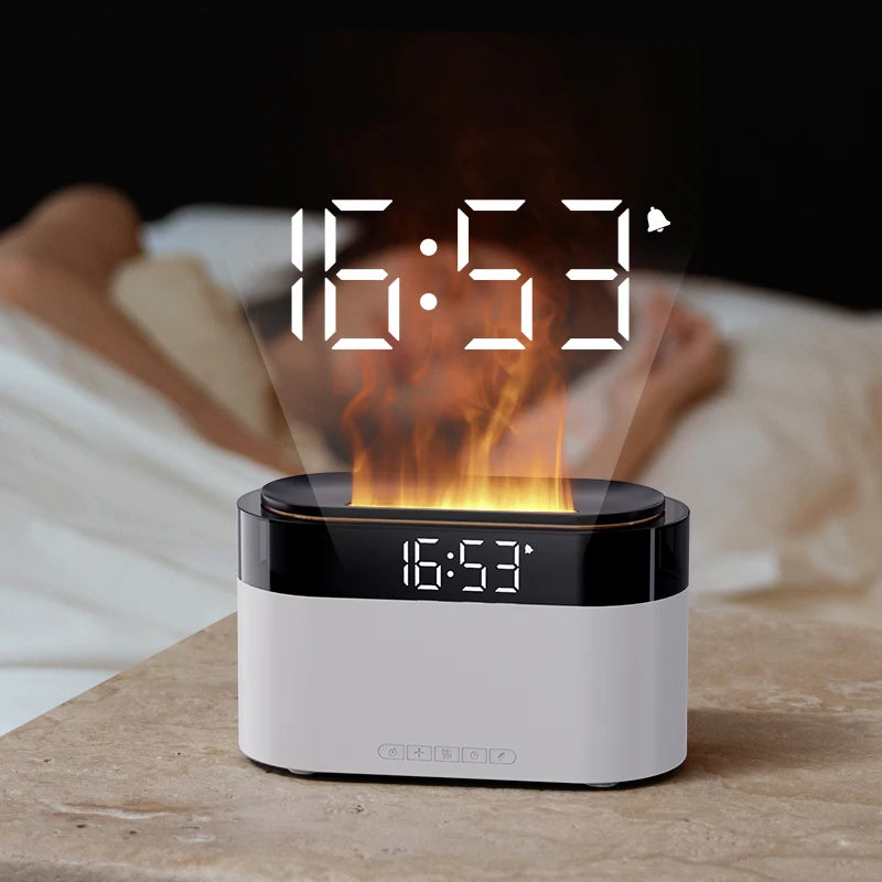 New Clock Air Humidifier Home Colorful Lamp Usb Charge Remote Control Essential Oil Spray Aroma Diffuser Alarm Clock Humidifiers