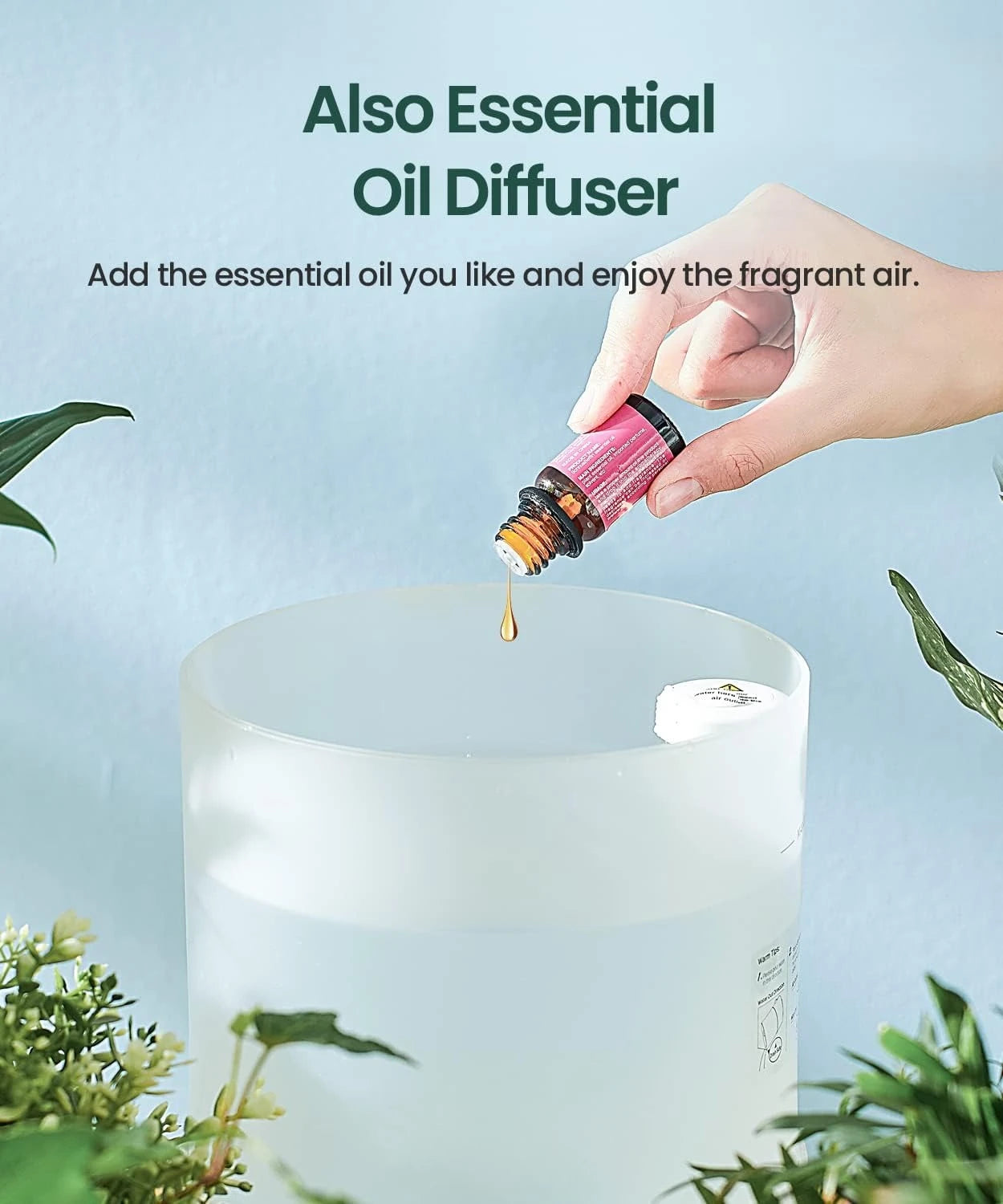 New desktop air diffuser Humidifiers for Large Room Cool Mist Humidifier with Essential Oil Diffuser Top Fill Humidification