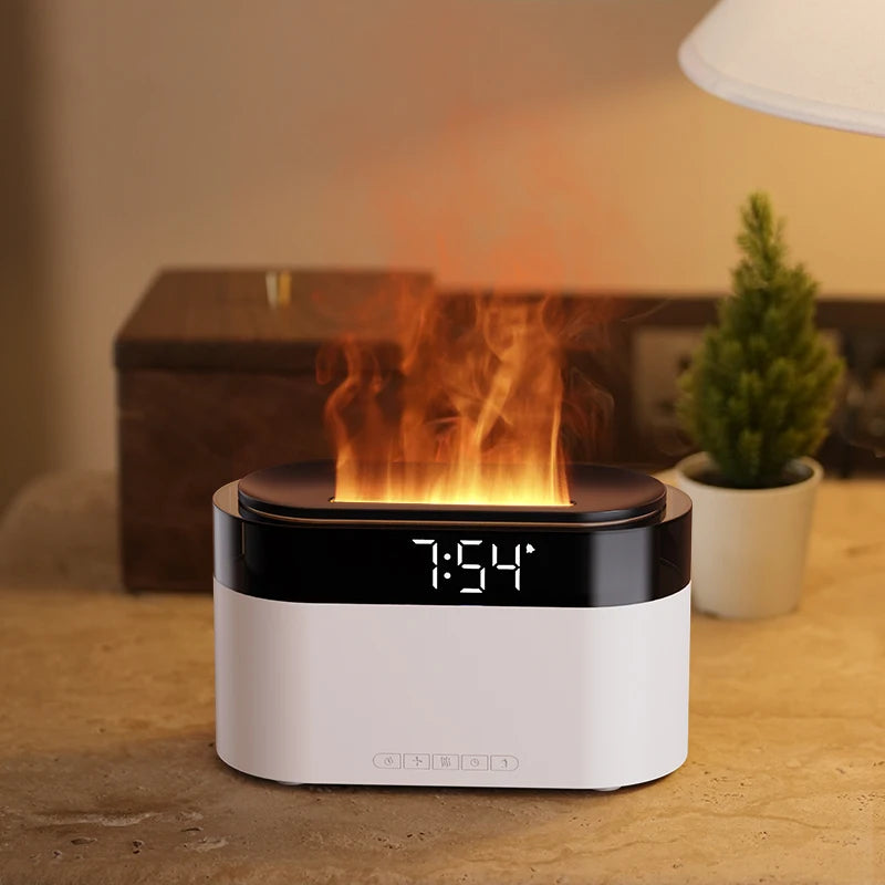New Clock Air Humidifier Home Colorful Lamp Usb Charge Remote Control Essential Oil Spray Aroma Diffuser Alarm Clock Humidifiers