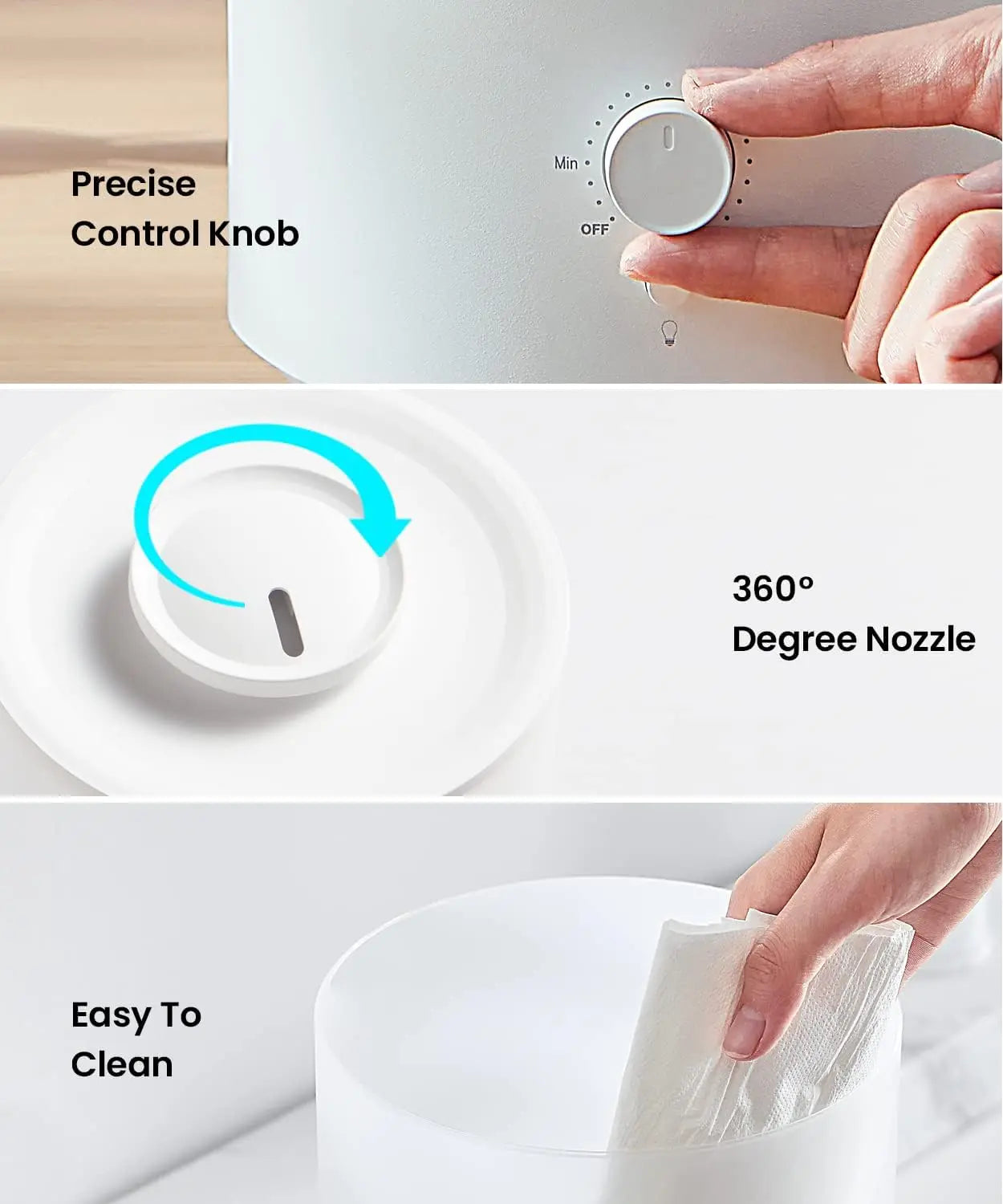 New desktop air diffuser Humidifiers for Large Room Cool Mist Humidifier with Essential Oil Diffuser Top Fill Humidification