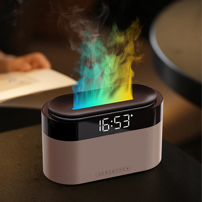 New Clock Air Humidifier Home Colorful Lamp Usb Charge Remote Control Essential Oil Spray Aroma Diffuser Alarm Clock Humidifiers